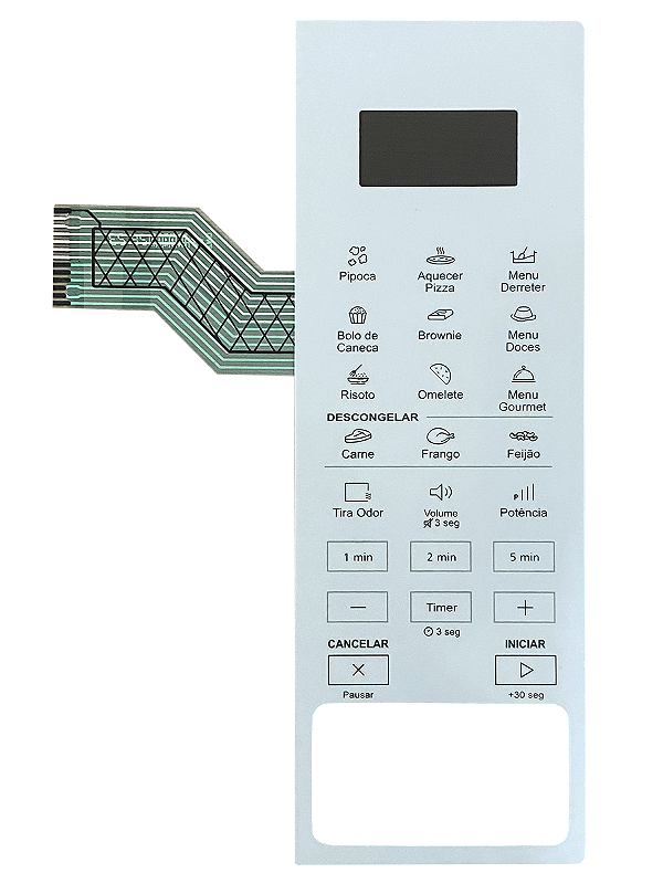 Membrana Teclado para Micro-ondas Compatível com Brastemp BMS 46AB Branca