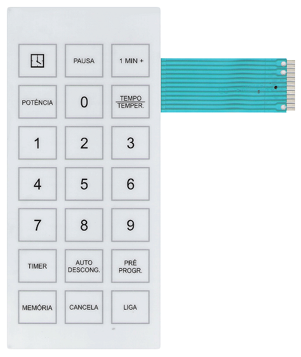 Membrana Teclado para Micro-ondas Compatível com Brastemp BMP 40AAB Branca