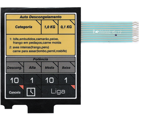 Membrana Teclado para Micro-ondas Compatível com Brastemp BMP 61