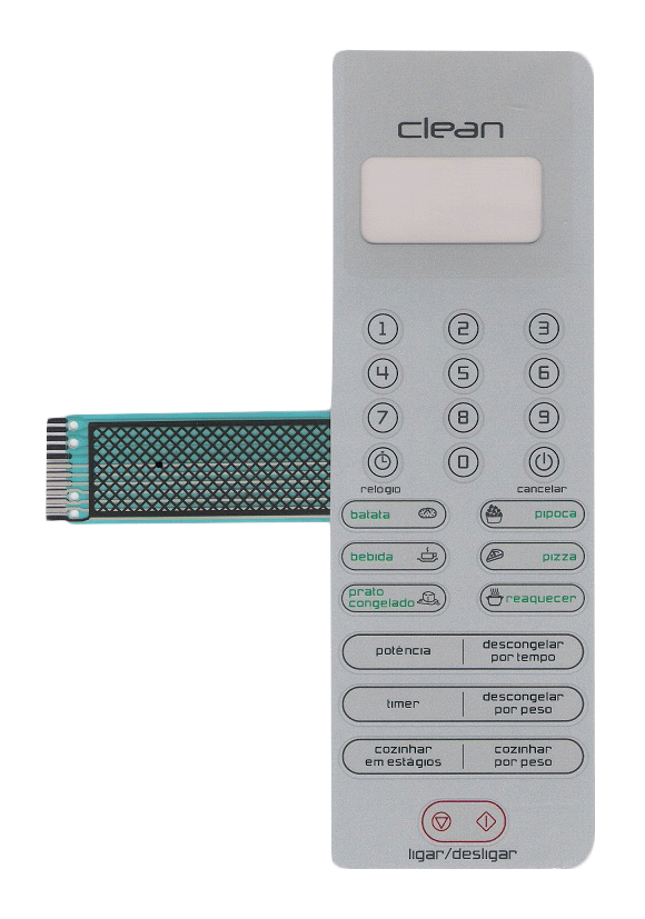 Membrana Teclado para Micro-ondas Compatível com Brastemp BMS 18ABHNA