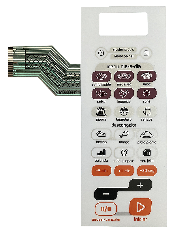 Membrana Teclado para Micro-ondas Compatível com Brastemp BMS 45