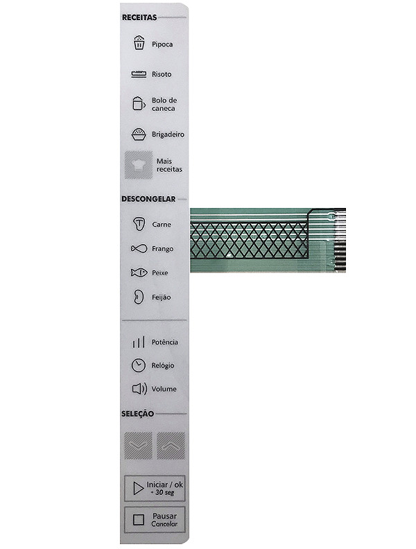 Membrana Teclado para Micro-ondas Compatível com Brastemp BMS45 CB