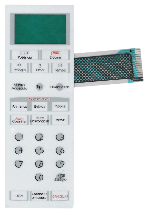 Membrana Teclado para Micro-ondas Compatível com Brastemp BMU 27 Com Dourar