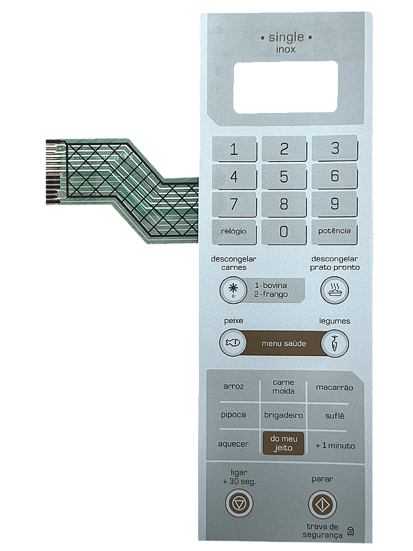 Membrana Teclado para Micro-ondas Compatível com Brastemp BMY 25 Single Inox