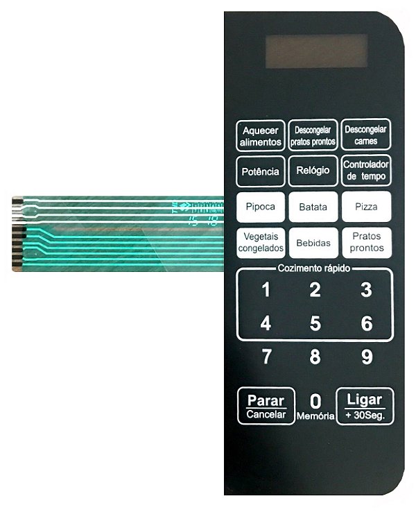 Membrana Teclado para Micro-ondas Compatível com Carrefour Home HMO 22E-13E