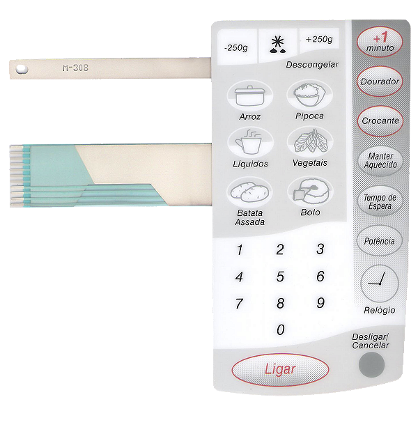 Membrana Teclado para Micro-ondas Compatível com Cce M 308