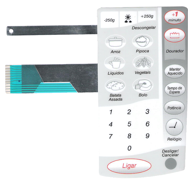 Membrana Teclado para Micro-ondas Compatível com Cce MW 307