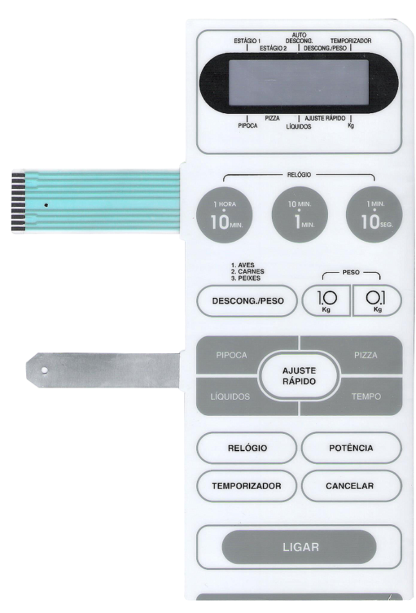 Membrana Teclado para Micro-ondas Compatível com Cce MW 1350