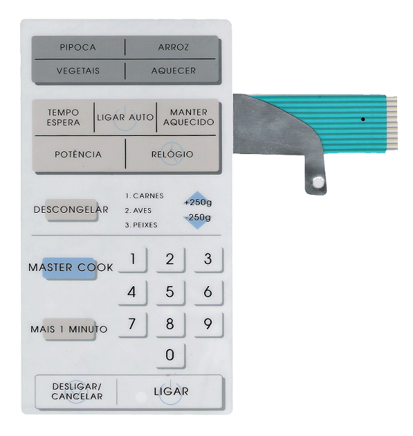 Membrana Teclado para Micro-ondas Compatível com Cce MW 1400 Sem Dourar