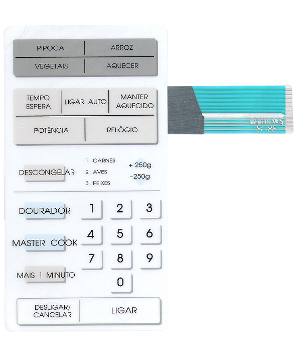 Membrana Teclado para Micro-ondas Compatível com Cce MW 1550 / MW 1480
