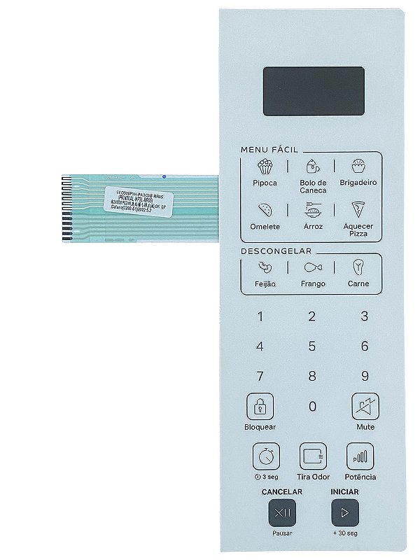 Membrana Teclado para Micro-ondas Compatível com Consul CMS 46AB Branca