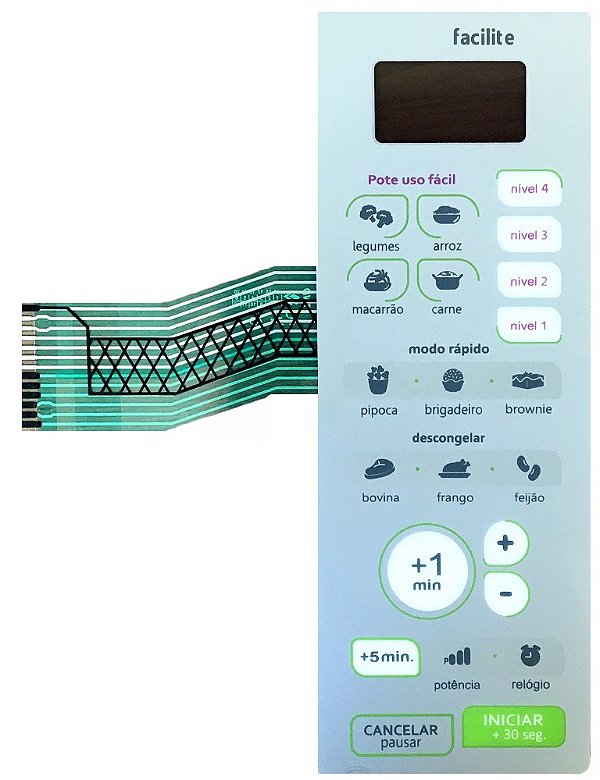 Membrana Teclado para Micro-ondas Compatível com Consul CMD 20AB