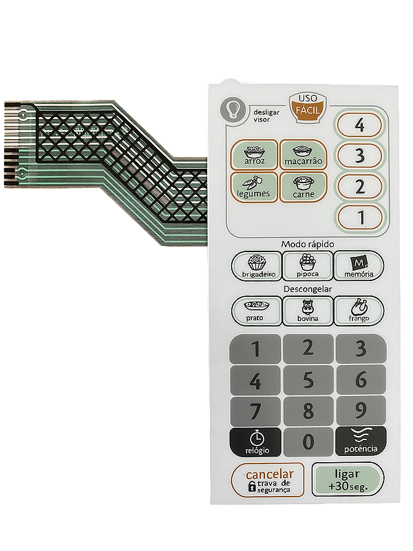 Membrana Teclado para Micro-ondas Compatível com Consul CMP 25