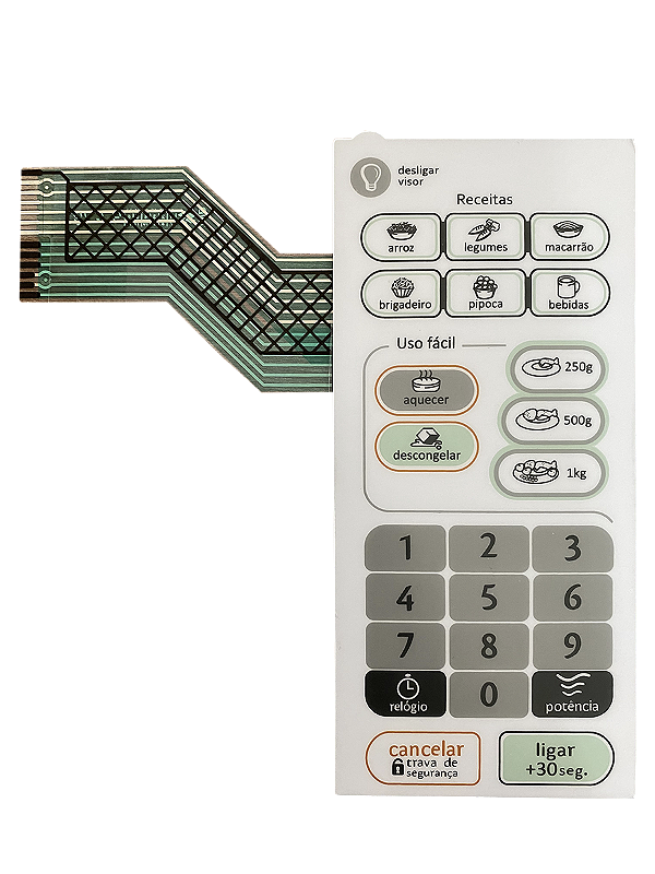 Membrana Teclado para Micro-ondas Compatível com Consul CMS 26