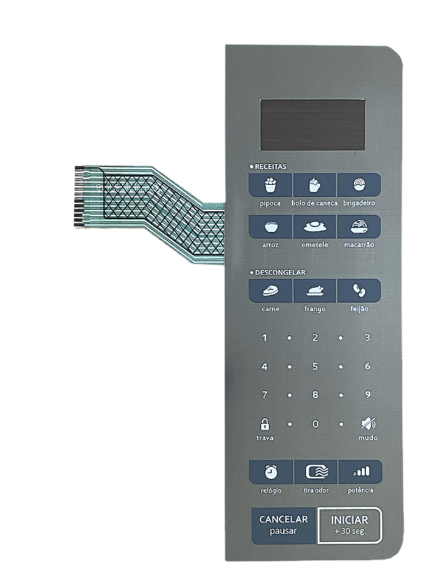 Membrana Teclado para Micro-ondas Compatível com Consul CMS 45AR Espelhada