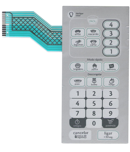 Membrana Teclado para Micro-ondas Compatível com Consul CMY 34AB