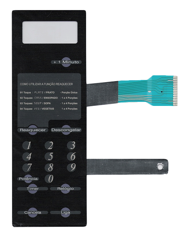 Membrana Teclado para Micro-ondas Compatível com Consul MU31 CMU31