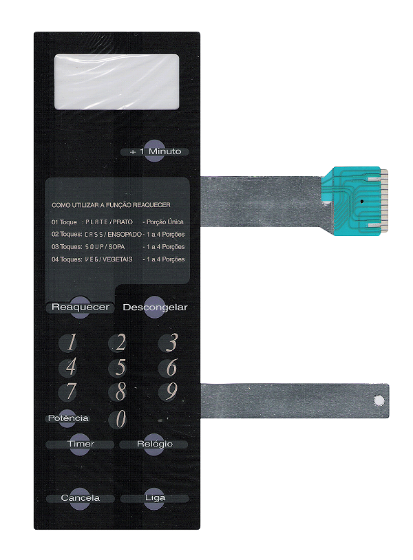 Membrana Teclado para Micro-ondas Compatível com Consul MU42 CMU 42