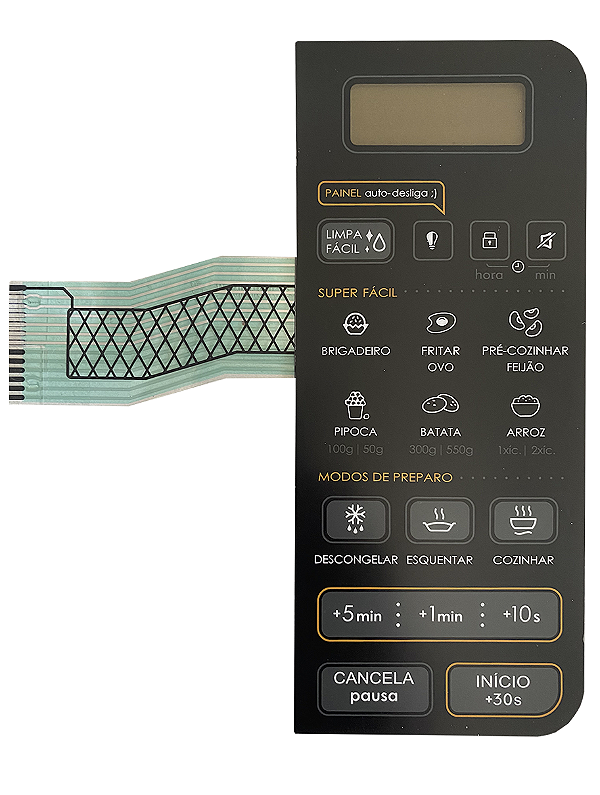 Membrana Teclado para Micro-ondas Compatível com Continental MC 34S