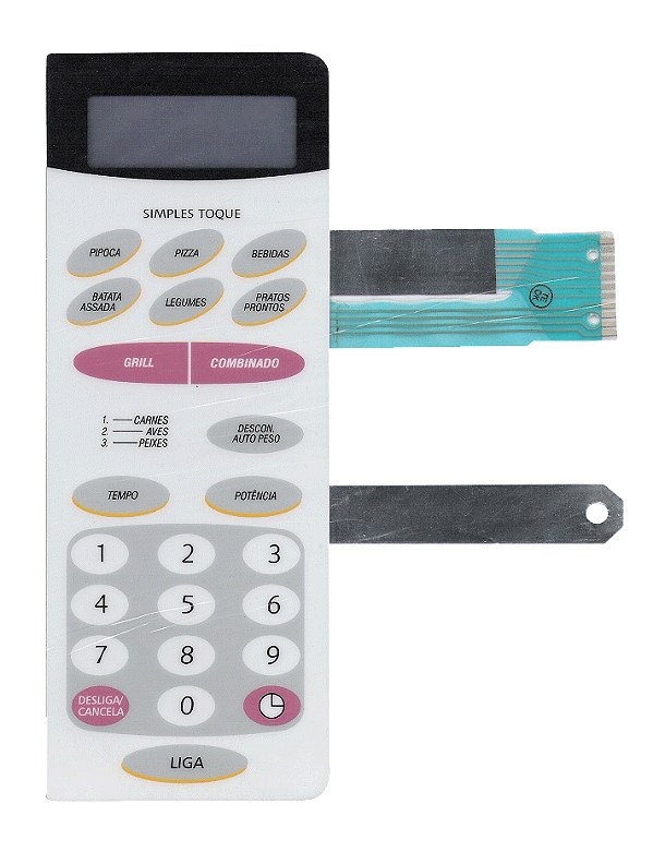 Membrana Teclado para Micro-ondas Compatível com Continental AW 30 com Grill