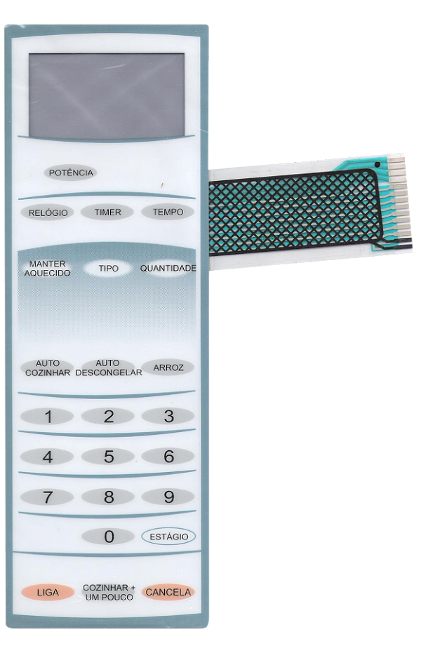 Membrana Teclado para Micro-ondas Compatível com Continental MW 151 sem Dourar / P 00156K02, P 00160K01