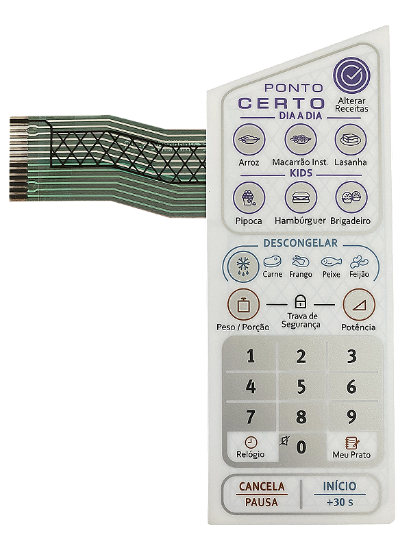 Membrana Teclado para Micro-ondas Compatível com Electrolux MEP 37