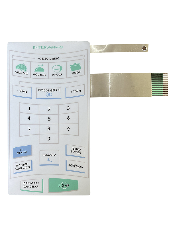 Membrana Teclado para Micro-ondas Compatível com Cce MW1580 MW 1580