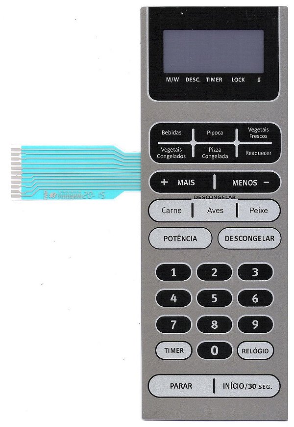 Membrana Teclado para Micro-ondas Compatível com Electrolux MEX 55