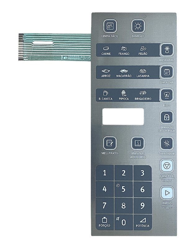 Membrana Teclado para Micro-ondas Compatível com Electrolux MI 41S Espelhada