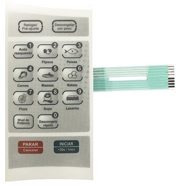 Membrana Teclado para Micro-ondas Compatível com Esmaltec EM 19