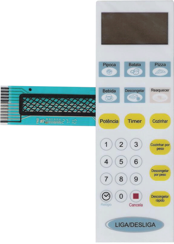 Membrana Teclado para Micro-ondas Compatível com Home Leader 30PX60 / 28PX60