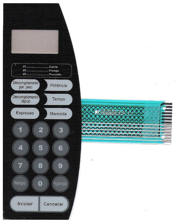 Membrana Teclado para Micro-ondas Compatível com Home Leader P70B17AP-DF