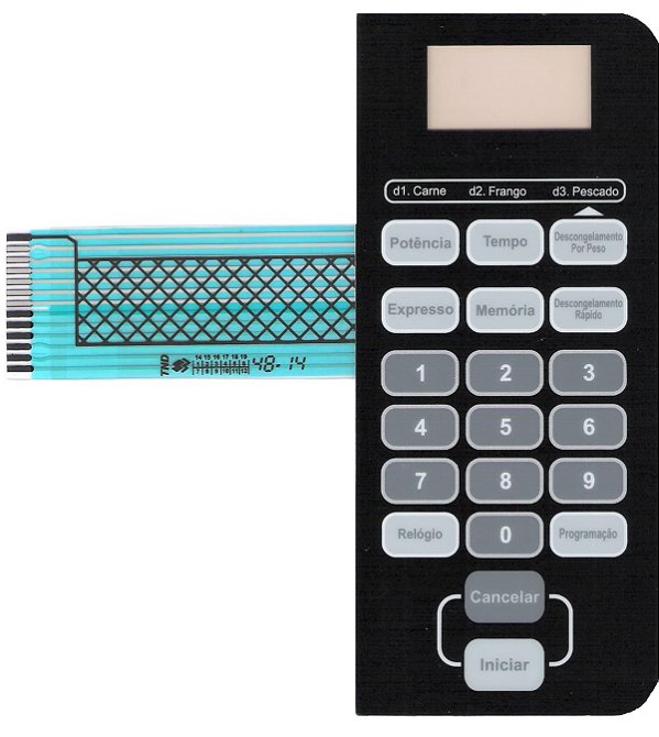 Membrana Teclado para Micro-ondas Compatível com Home Leader P70B20 APSI