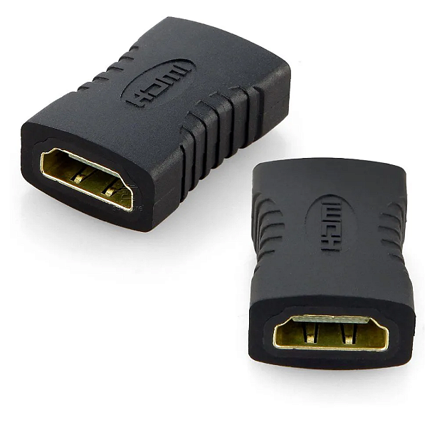 Emenda HDMI Fêmea x HDMI Fêmea Dourado