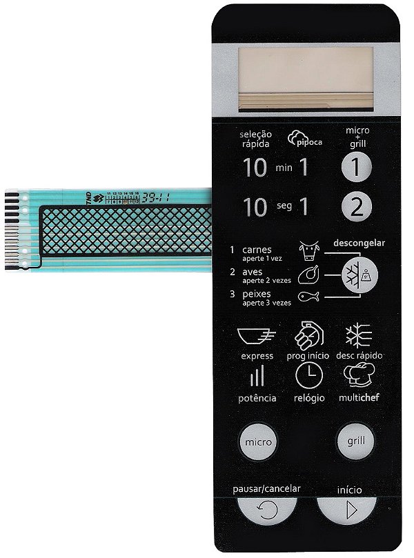 Membrana Teclado para Micro-ondas Compatível com Mabe MOMB 35GCD