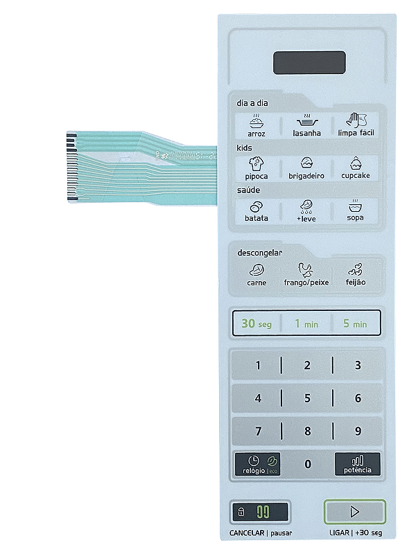 Membrana Teclado para Micro-ondas Compatível com Midea MTFB 41/ MTFB 42