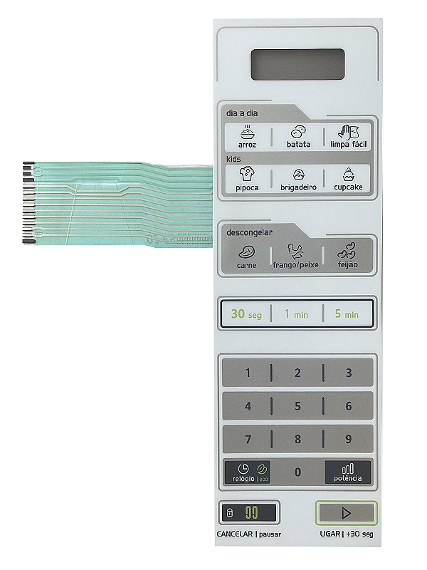 Membrana Teclado para Micro-ondas Compatível com Midea MTFB 21 / MTFB 22