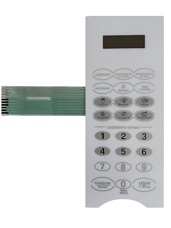 Membrana Teclado para Micro-ondas Compatível com Midea MM20 EL1BW Com Recorte