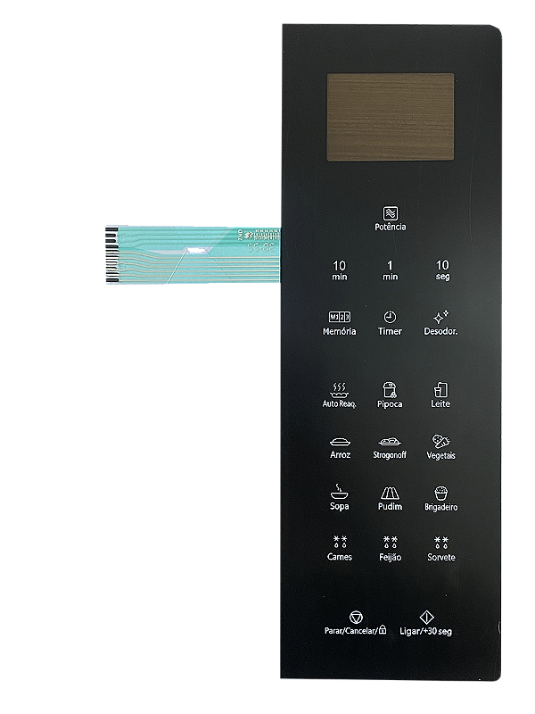 Membrana Teclado para Micro-ondas Compatível com Panasonic NN-ST 66LB Preta