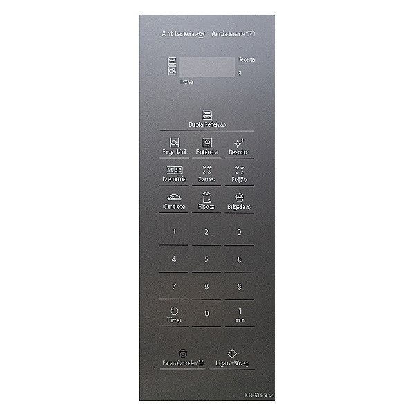 Membrana Teclado para Micro-ondas Compatível com Panasonic NN-ST 55LM Espelhada