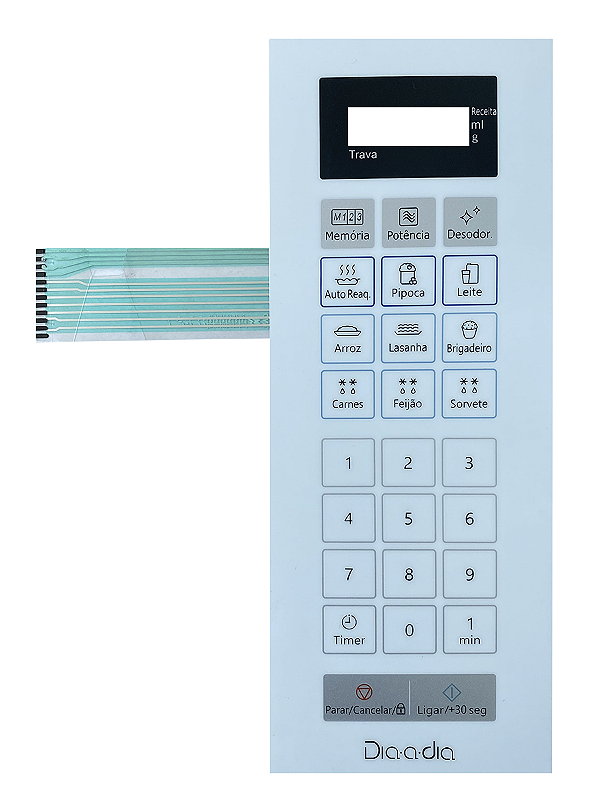 Membrana Teclado para Micro-ondas Compatível com Panasonic NN-ST 25JW