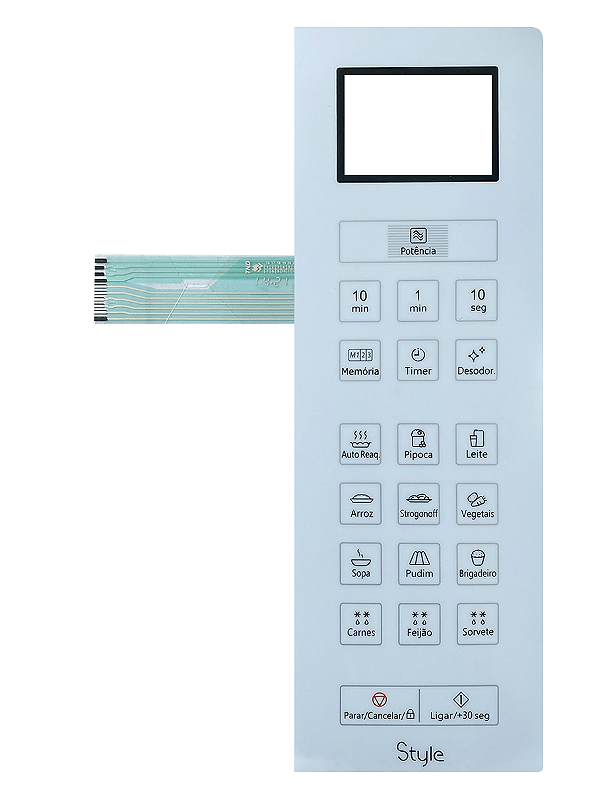 Membrana Teclado para Micro-ondas Compatível com Panasonic NN-ST 65HWRU