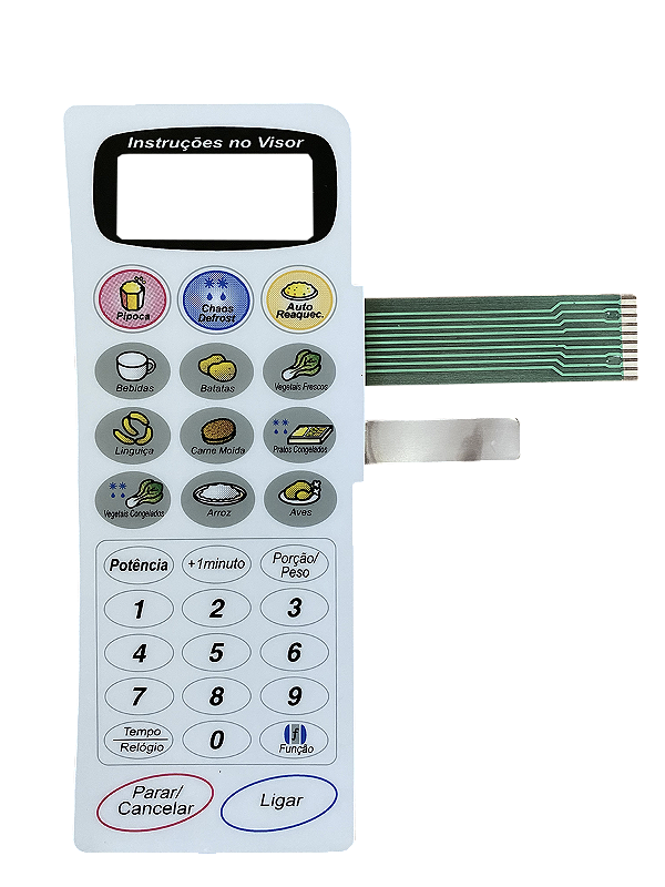 Membrana Teclado para Micro-ondas Compatível com Panasonic NN6658 NN5658 NN6958