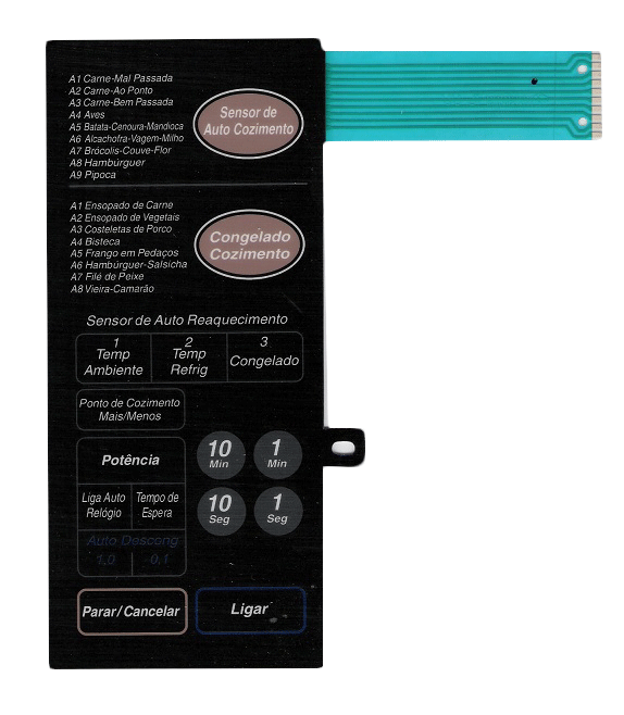 Membrana Teclado para Micro-ondas Compatível com Panasonic NN 7806