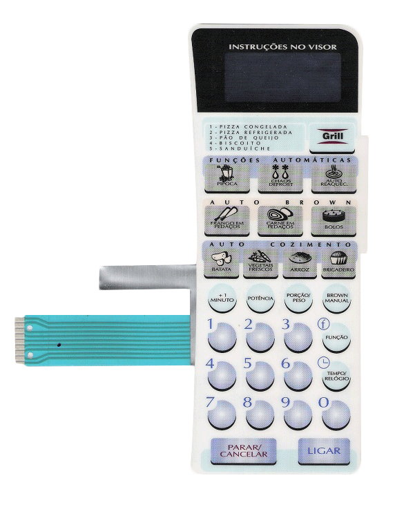 Membrana Teclado para Micro-ondas Compatível com Panasonic NN-G 60 Relevo