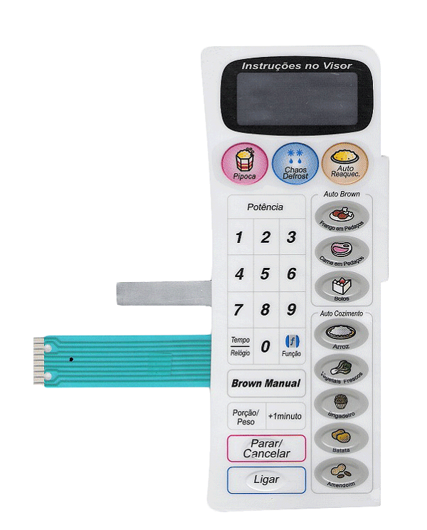 Membrana Teclado para Micro-ondas Compatível com Panasonic NN-G 69 Relevo