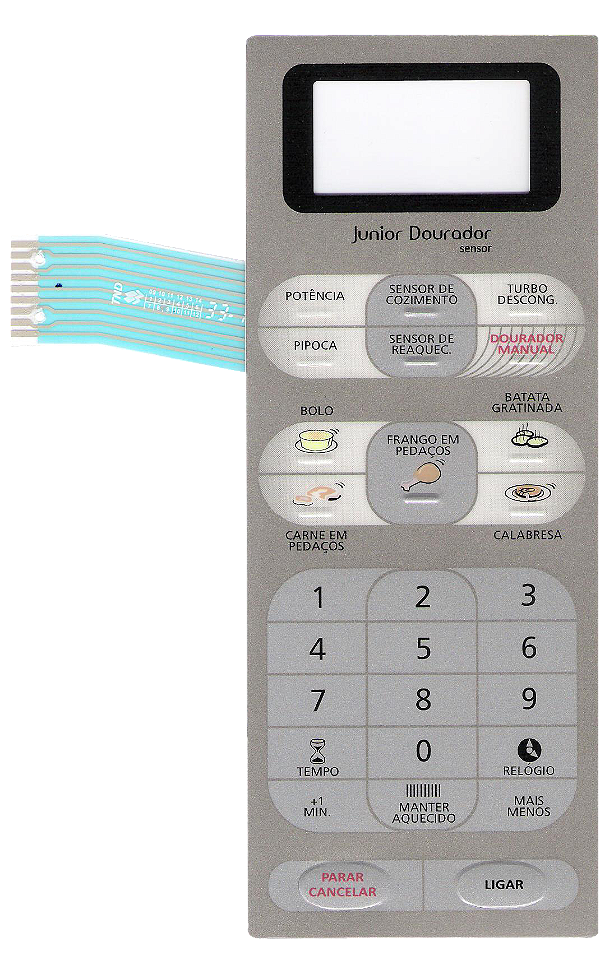 Membrana Teclado para Micro-ondas Compatível com Panasonic NNGT 517 Relevo