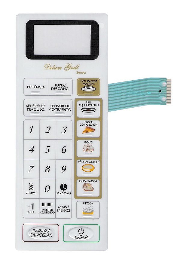 Membrana Teclado para Micro-ondas Compatível com Panasonic NNR 94 Branco em Alto Relevo