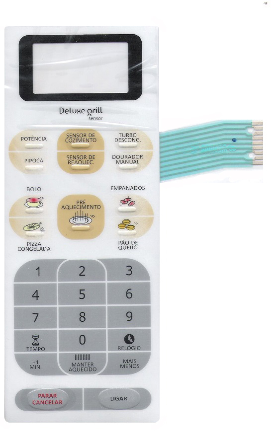 Membrana Teclado para Micro-ondas Compatível com Panasonic NN-R 95 Branco em Relevo