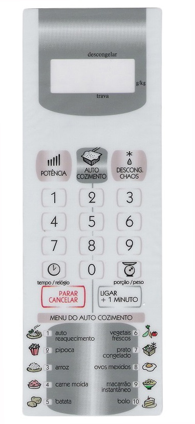 Membrana Teclado para Micro-ondas Compatível com Panasonic NN-S 46